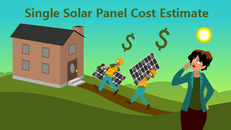 Wat is de prijs van een zonnepaneell met prijskaartje concept Close up of a single solar panel with price tag concept