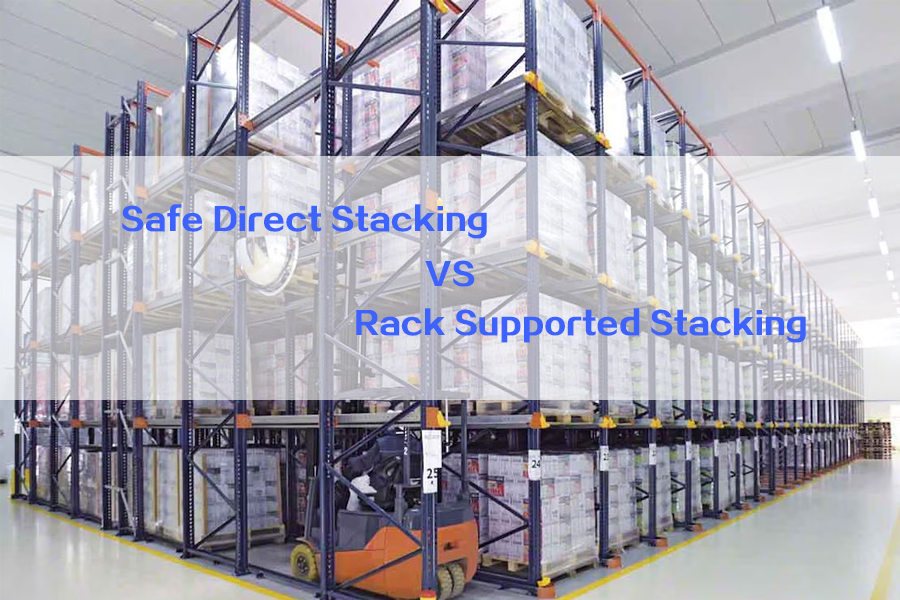 Close-up of interlocking features on stackable battery module casings, or server rack batteries properly installed on individual shelves within a rack.