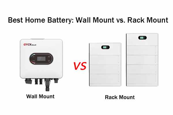 Vad är en bess i batterilagring? 5 A split image showing a stylish wall-mounted battery in a modern garage on one side, and a robust rack-mount battery system in a utility closet on the other.