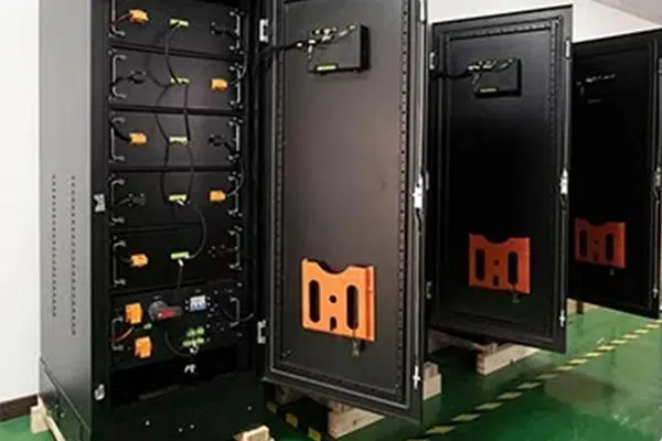 Image of a large, enterprise-grade online double-conversion UPS system, perhaps with external battery cabinets.