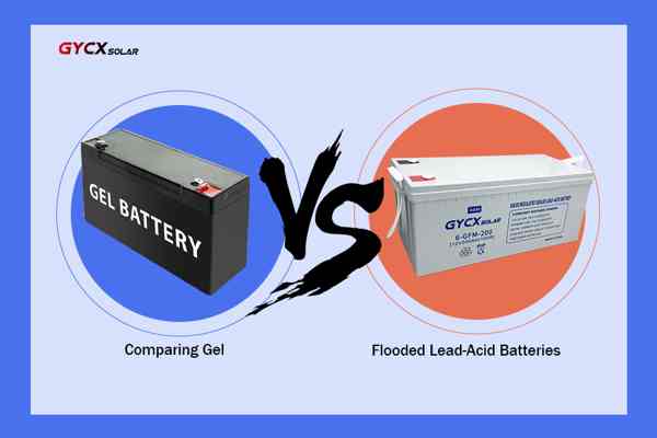 A split image showing a clean, sealed gel battery on one side with a 