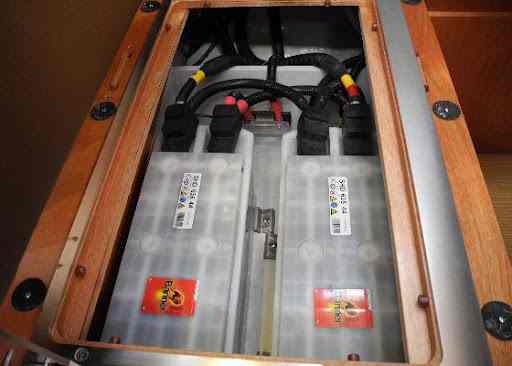An image of a sealed lithium battery being placed into a sturdy, professional battery box, with icons highlighting 
