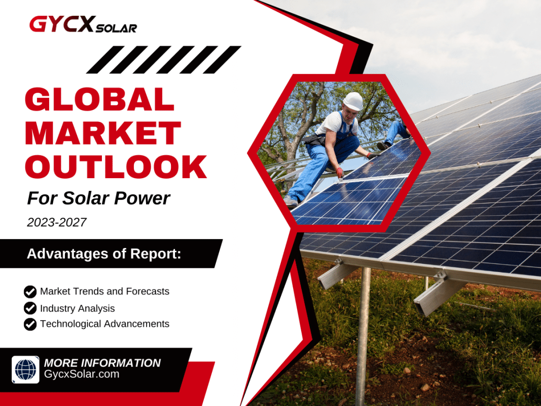 this picture is the solar global market outlook report for 2023-2027.