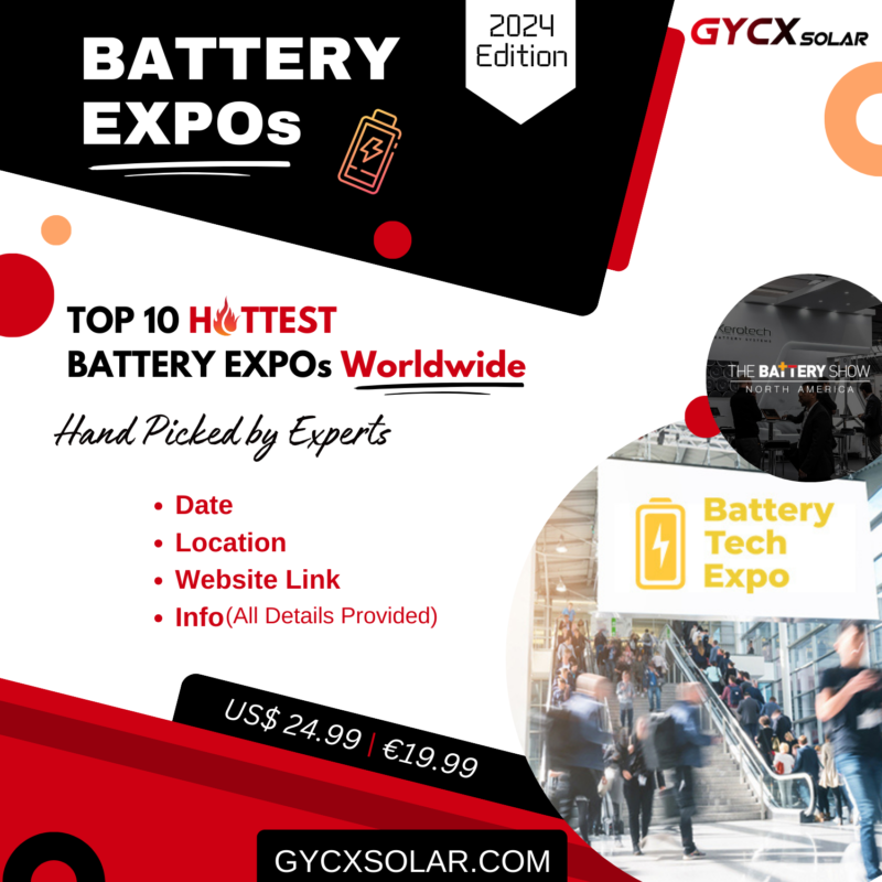 Top 10 Hottest Battery Expos 2024 Info Guide by GYCX SOLAR
