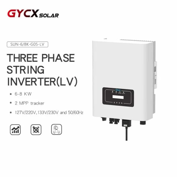 SOLEIL-6/8K-G05-LV | Onduleur Deye 8kw | Trois phases | 2 MPPT | Basse tension | 127/220Vac