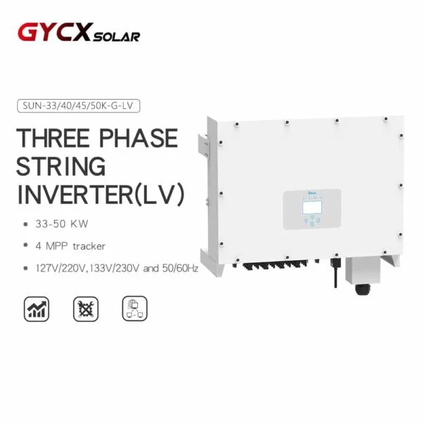 SUN-33/40/45/50K-G-LV | Deye 50 kW invertteri | Kolme vaihetta | 4 MPPT | Alhainen jännite | 127/220Vac
