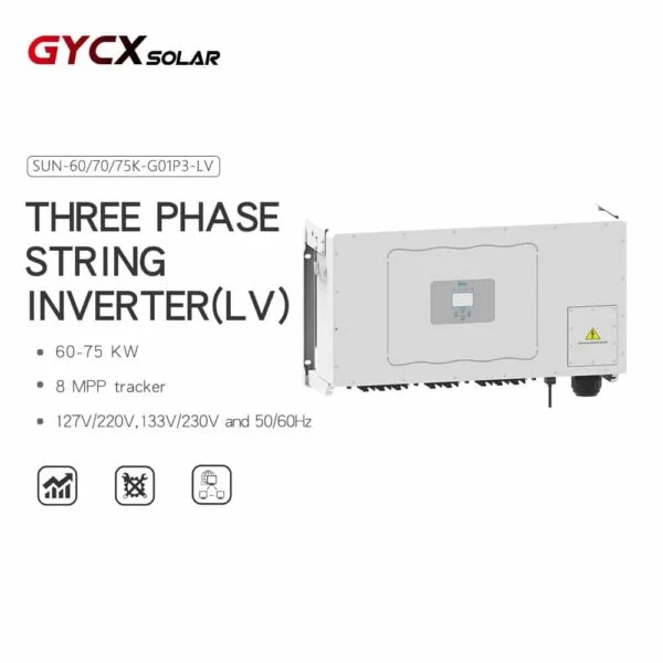 SUN-60/70/75K-G01P3-LV | Deye Inverter 60 kw | Three Phase | 8 MPPT | Low Voltage