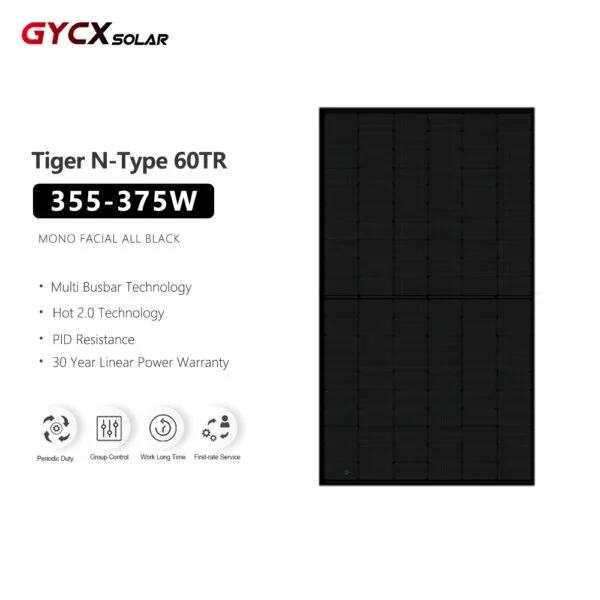 Tiger N-Type | 60TR All Black | Jinko Solpanel Pris | 355-375 Watt