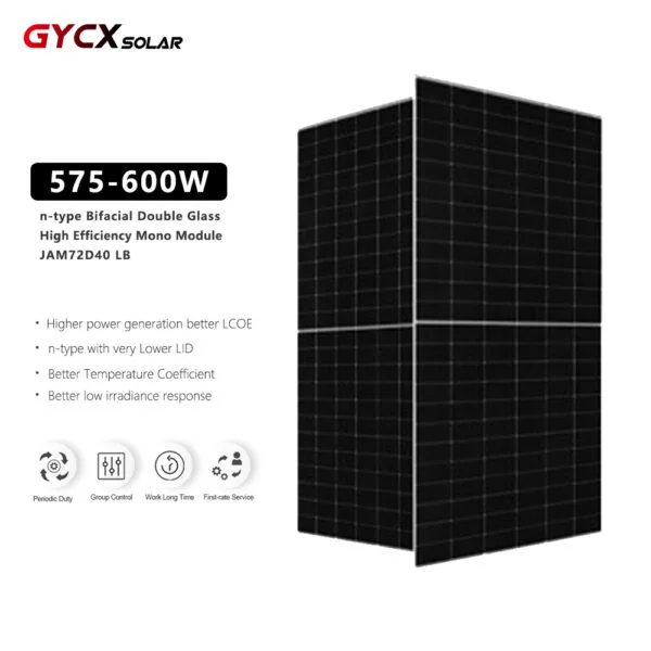 JAM72D40LB | Type N | Examen des panneaux solaires JA | 575-600O | Double vitrage biface