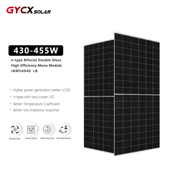 JAM54D40 LB | tipo N | JA Solar 455W | 430-455W | Vidrio Doble Bifacial
