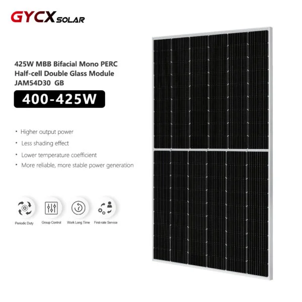 JAM54D30GB | JA Solar 405W | 400-425W | 425W MBB Mono PERC bifacial | Módulo de doble vidrio de media celda