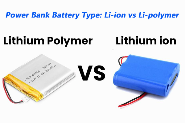 Dos bancos de energía uno al lado del otro: un delgado li-polímero, Un ion Li-ion tradicional ligeramente más voluminoso.
