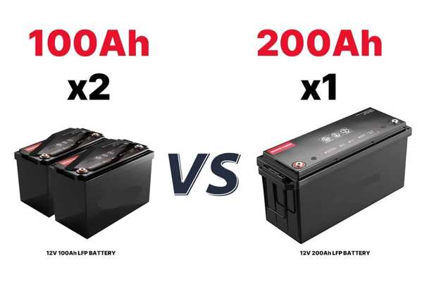 Por qué las baterías apilables Lifepo4 son la mejor opción? 4 A side-by-side comparison of two small batteries versus one large battery