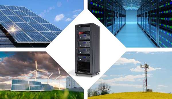 solar system with rack batteries in commercial building