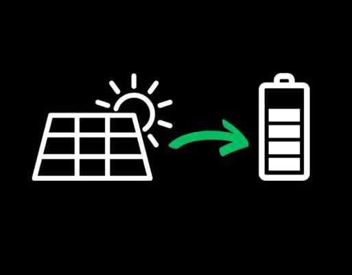 Illustration of solar home with batteries and industrial factory with backup power