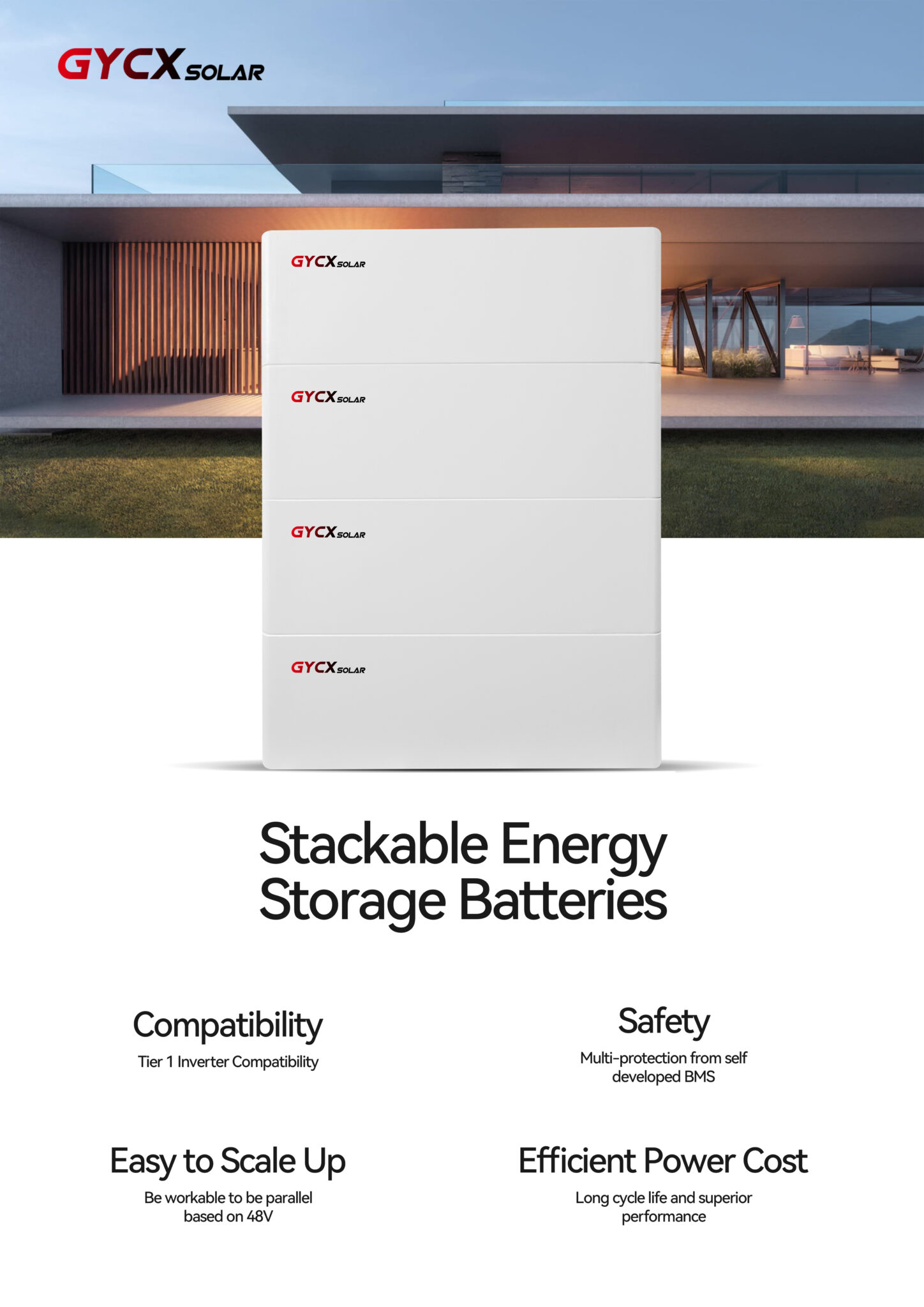 50KWh stapelbare LV-Lithium-Heimbatterie