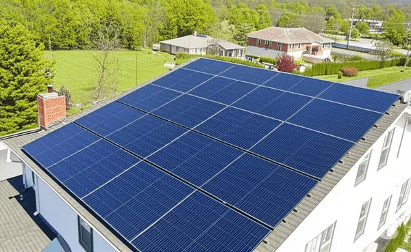 Diagram met de lay -out en de dekking van het gebied van 20 zonnepanelen