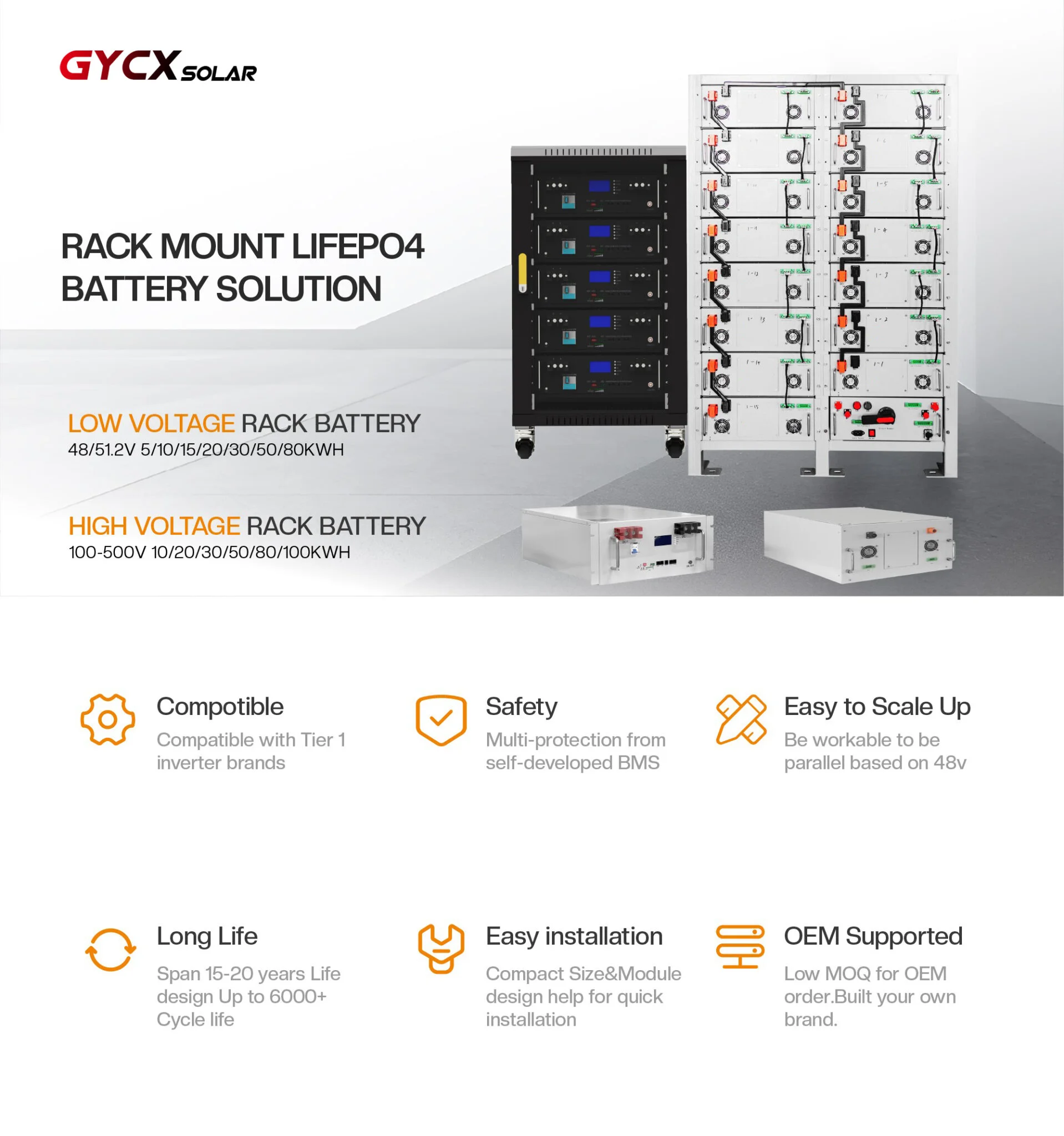 Rack mount Lifepo4 battery