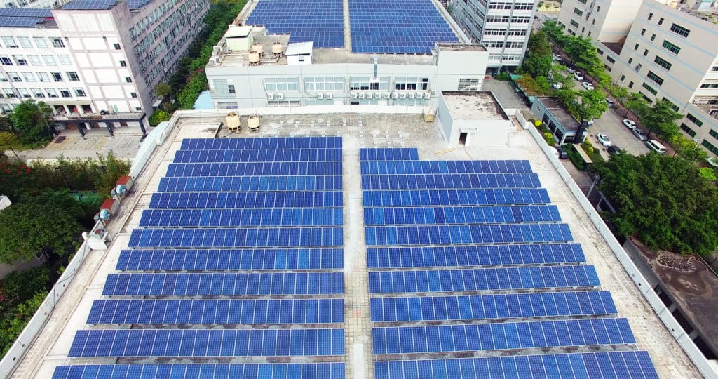 Solar panels can be installed on flat roofs