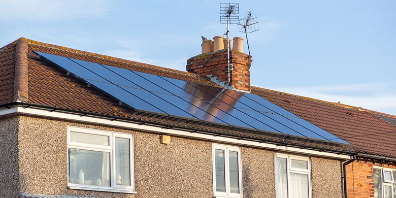 solar panels on terraced roof